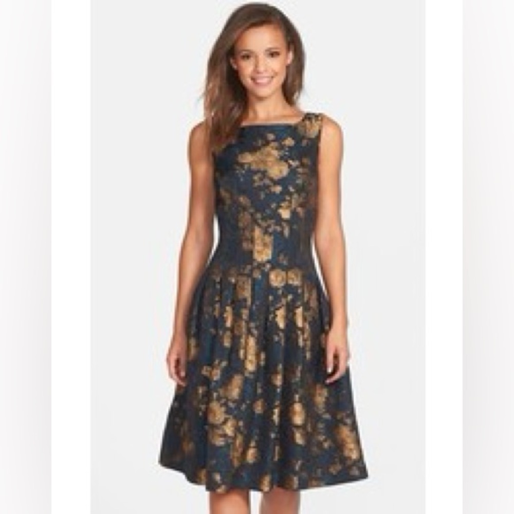 Cynthia Steffe Vintage Dress - worn once! Size 8: Black & Gold